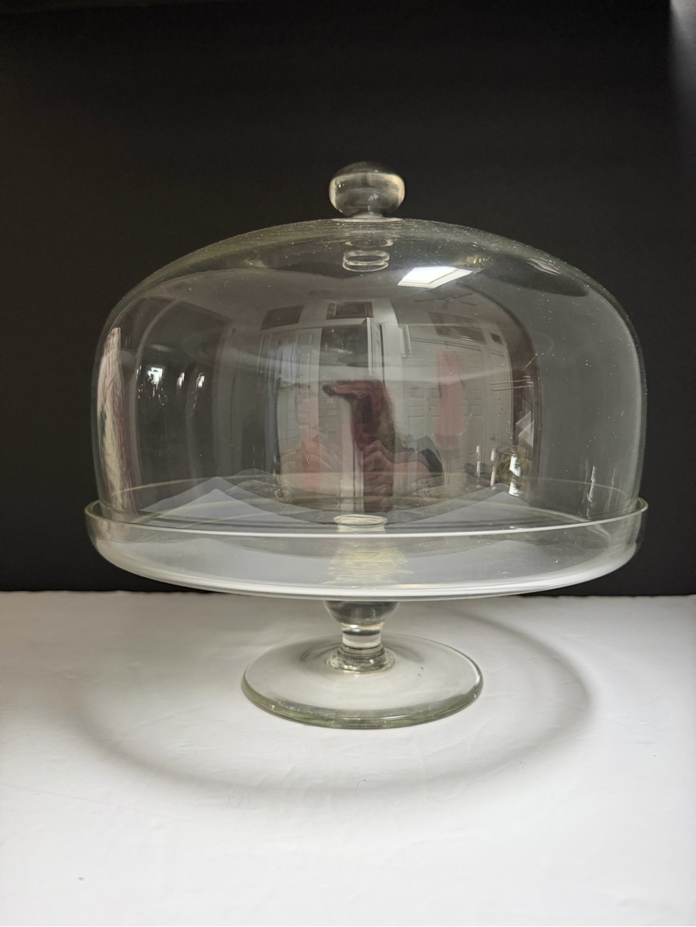 Vintage Luigi Bormioli Clear Glass Pedestal Cake Stand with Dome 11”